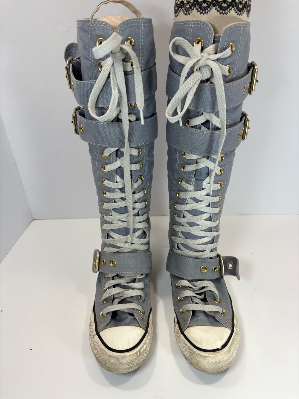Converse Chuck Taylor All Star XXHi Buckles Knee-High Boots Blue Women 5.5 Y2K - Picture 4 of 12